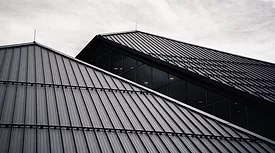 A black metal tapered roof