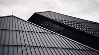 A black metal tapered roof