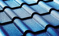 Coil Roof Closeup with Water