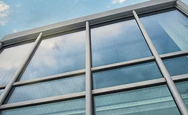 Close-up of Bird Friendly Glass on a building