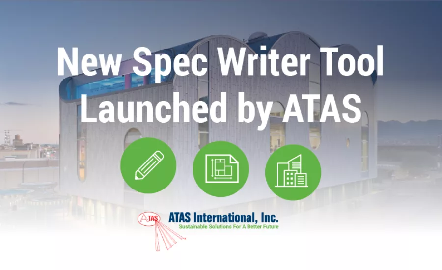ATAS promo announcing new spec writer tool
