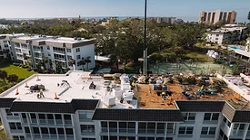 A roof being re-roofed