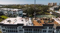 A roof being re-roofed