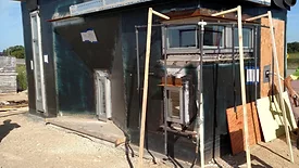 mock up being tested during construction 