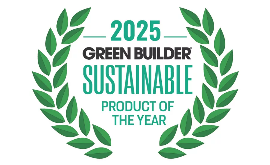 Green Builder's award logo for the Sustainable Product of the year