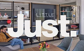 Just logo on top of image at Little Diversified's office