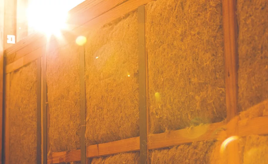 FiberFill inside a wall
