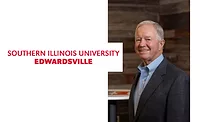 SIUE logo with Bruce Holland headshot
