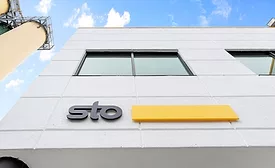 Sto Corp logo on outside of building
