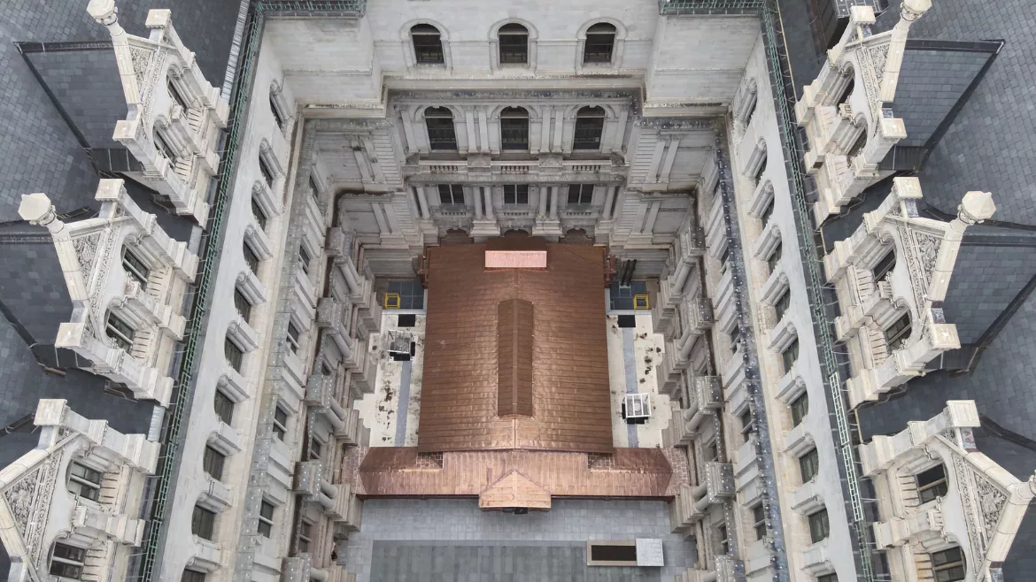 new york state building has copper renovated