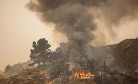 Wildfires on a hill