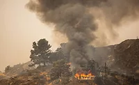 Wildfires on a hill