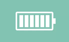 battery graphic on a teal background