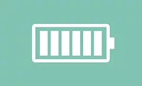 battery graphic on a teal background