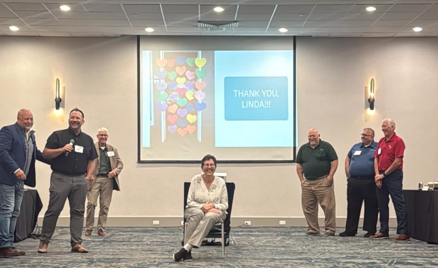 Linda King at her retirement party