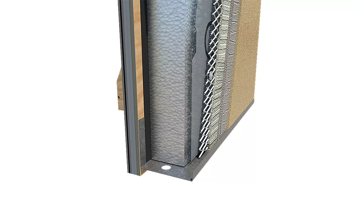 weep screed and a casing bead for window and door openings