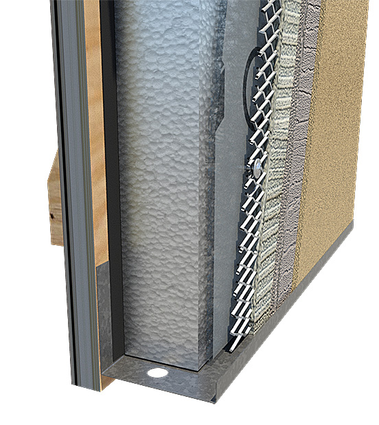 Diagram detailing considerations in choosing stucco for continuous insulation