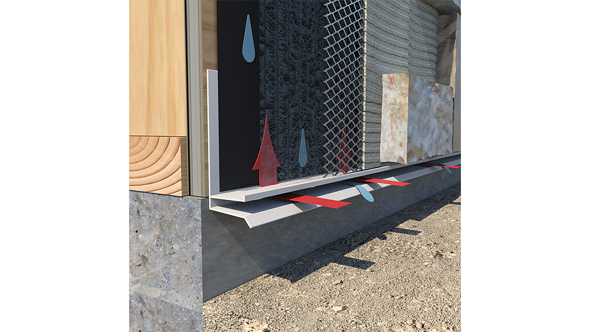 a Drip Flashing with interstitial space