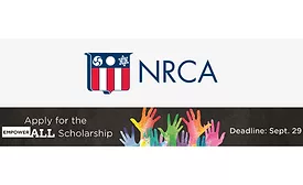 The NRCA logo on top of the EmpowerAll scholarship logo