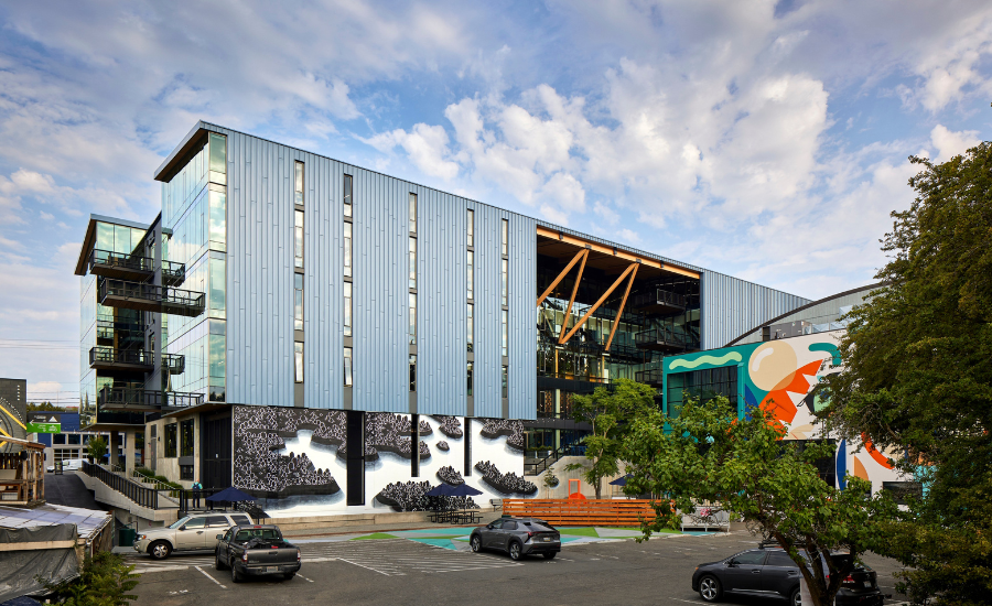 exterior and parking lot of 35 Stone 