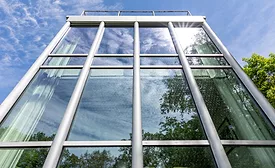 Bird safe glass on a building