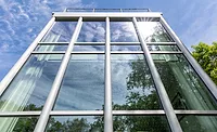 Bird safe glass on a building