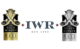 IWR logo inbetween two MUSE design awards