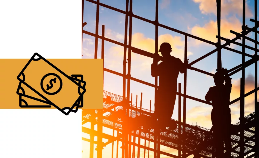 construction workers with dollar symbol