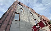 ArmorDry™ Exterior Drainage Mat on a building