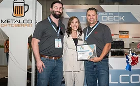VP of Trade Shows at METALCON presents award to Malco Tools