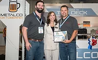 VP of Trade Shows at METALCON presents award to Malco Tools