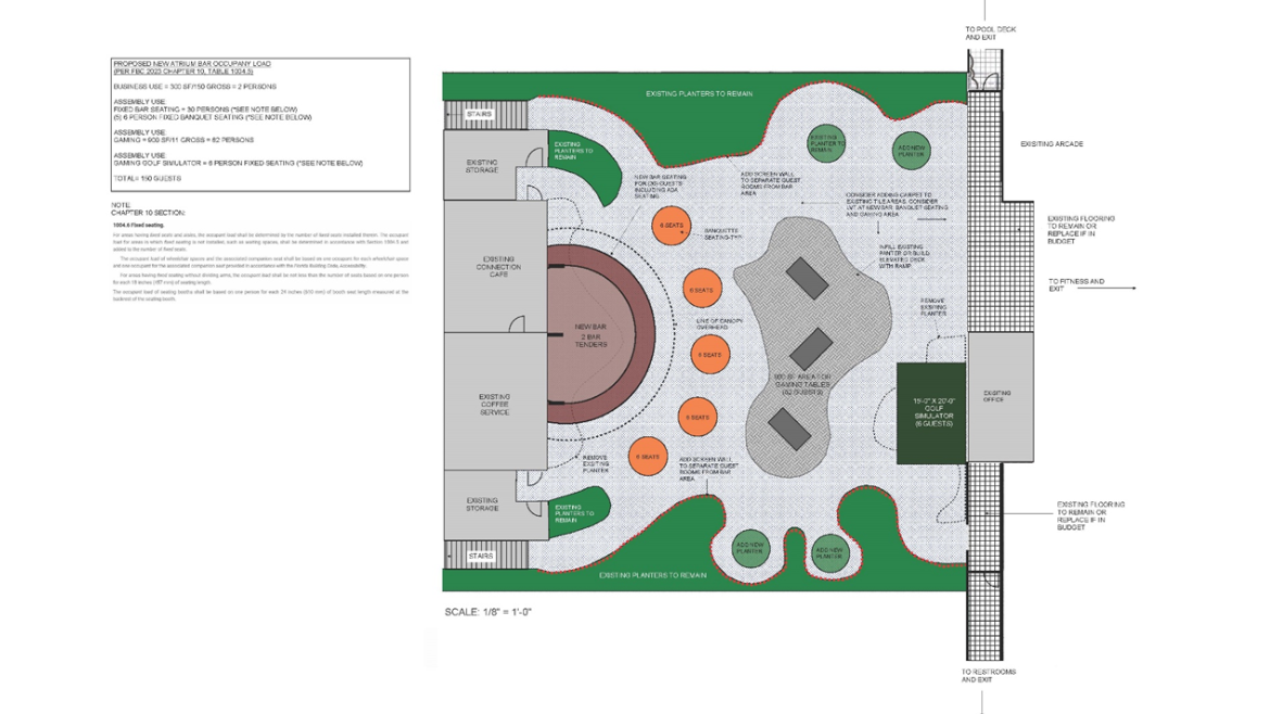 Balancing creativity and compliance through strategic space planning and code analysis.