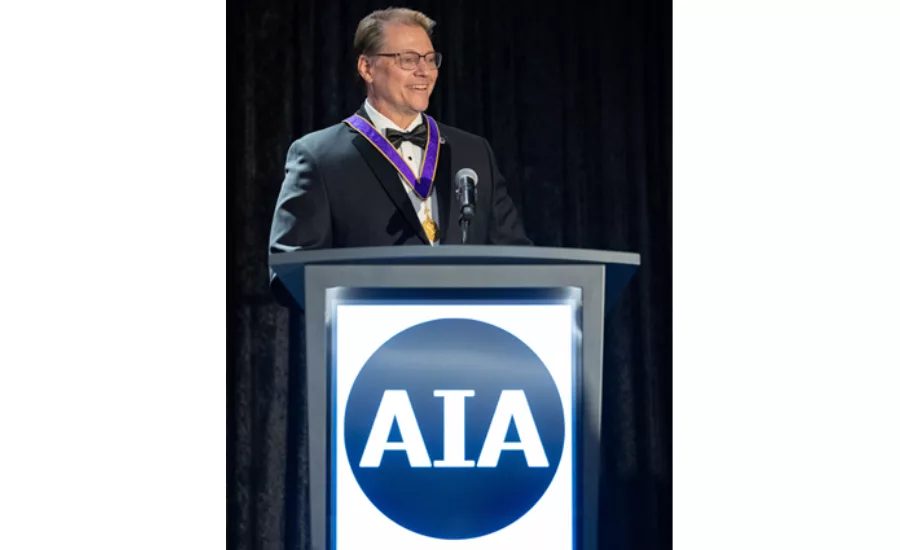 Illya Azaroff at AIA podium