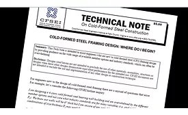 CFSEI Releases Tech Note B011-25 for Engineers New to Cold-Formed Steel Framing Design