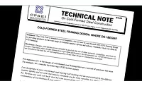 CFSEI Releases Tech Note B011-25 for Engineers New to Cold-Formed Steel Framing Design