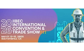 IIBEC 2026 Conference promo, man stands in construction gear
