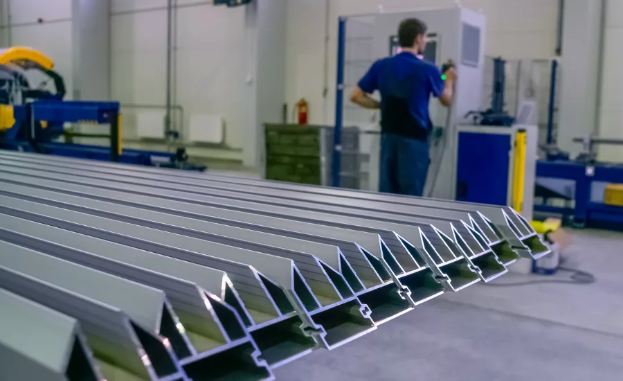Anodized Architectural Aluminum in a manufacturing facility