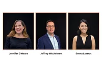 Emma Lazarus, Jeffrey Mitcheltree, and Jennifer O'Meara headshots