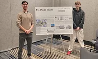 Brandon Bosaz (left) and William Walker won first place in the 2025 PCI Design Precast competition. They presented their winning entry at the 2026 PCI Convention