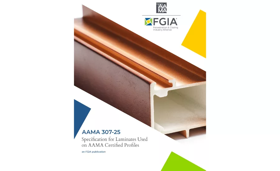 AAMA 307-26, Voluntary Specification for Laminates Intended for Use on AAMA Certified Profiles, an FGIA document cover