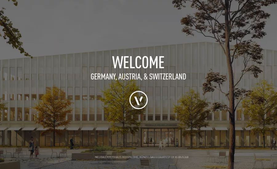 Vectorworks logo infront of a building with autumn trees