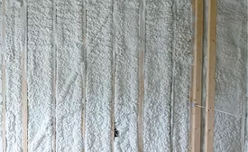 W-Wall Assembly with open cell spray foam applied.