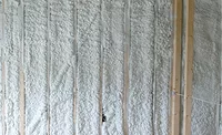 W-Wall Assembly with open cell spray foam applied.