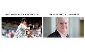 Major League Baseball pitcher Jim Abbott and Kermit Baker headshot