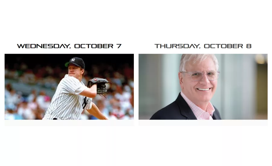 Major League Baseball pitcher Jim Abbott and Kermit Baker headshot