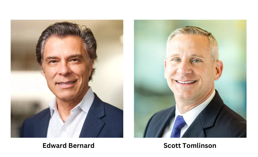 Edward Bernard headshot (left) and Scott Tomlinson headshot (right)
