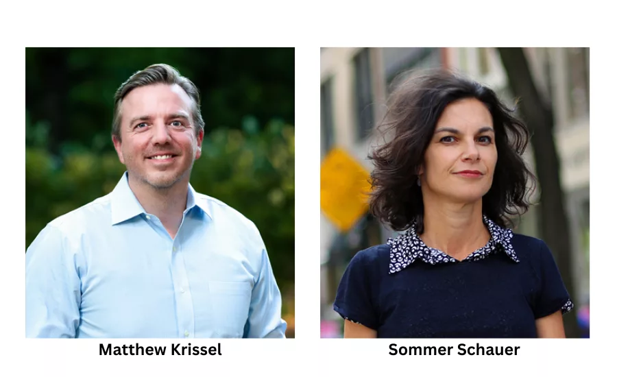 Matthew Krissel headshot next to Sommer Schauer headshot