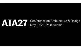 AIA promo for their 2027 show shows the date in location in white letters on black background