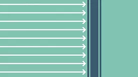 graphic shows white arrows pointing to the right on a light green background