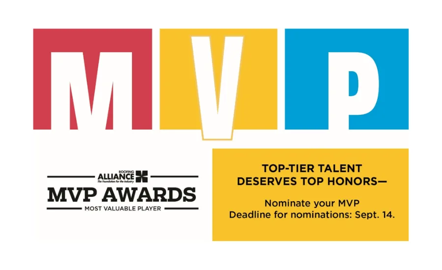 Roofing Alliance's 2026-27 MVP Awards Program promo